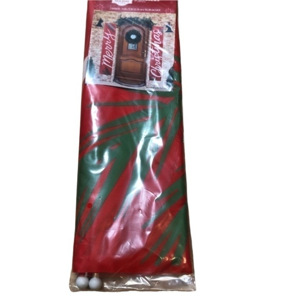 Merry Christmas Banners NEW Doorway 14x72” Red Holiday Decor - Picture 1 of 5